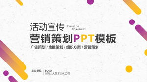 Żółty i fioletowy schemat planowania wydarzeń biznesowych z gradientem szablon PPT