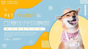 Pet dog background magazine style pet shop introduction PPT template