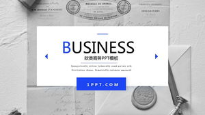 Unduh gratis template PPT bisnis Eropa dan Amerika abu-abu biru