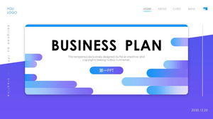 European and American business PPT template with delicate blue gradient background