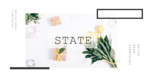 Small fresh flowers and plants album European and American style PPT template