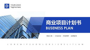 Szablon biznesplanu PPT z niebieskim tłem biurowym