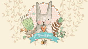 Cute cartoon bunny PPT template free download