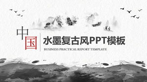 Modelo de PPT de estilo chinês clássico de tinta atmosférica