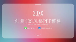 iOS style PPT template with blue and red gradient background