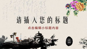 Mürekkep klasik Çin tarzı slayt gösterisi şablonu