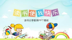 Dibujos animados "Leer me hace feliz" lectura compartir reunión plantilla PPT