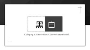 Simple black and white color matching work summary PPT template