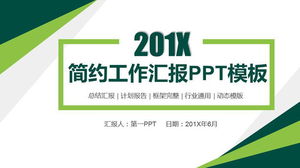 Template PPT laporan kerja umum dengan latar belakang poligonal hijau sederhana