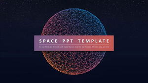 Exquisite PPT-Vorlage für PPT-Vorlagen zum Zeichnen von Planeten mit Punktlinienzeichnung kostenloser Download
