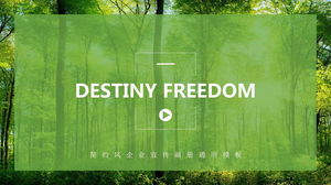Plantilla PPT de paisaje natural de fondo de tipografía de imagen de bosque fresco verde