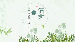 Plantilla de presentación de diapositivas de arte de fondo botánico de acuarela fresca verde descarga gratuita