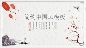 Plantilla PPT de informe de resumen de trabajo de estilo chino clásico simple