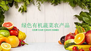 Modèle PPT de produits agricoles de fruits et légumes biologiques verts