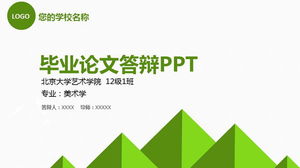 Einfache grüne flache Graduierungsverteidigung PPT-Vorlage kostenloser Download
