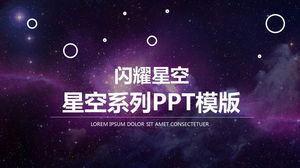 Descarga gratuita de la plantilla PPT de la moda deslumbrante del cielo estrellado púrpura