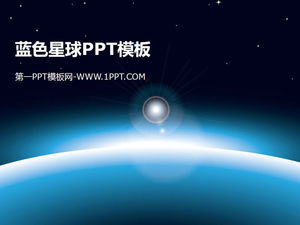 Space PPT-Vorlage mit blauem Planetenhintergrund