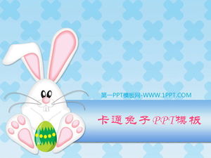 Unduh template kartun PPT latar belakang kelinci telur yang lucu
