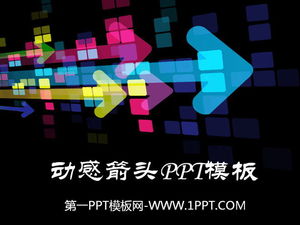 Template PPT bisnis latar belakang panah dinamis hitam keren
