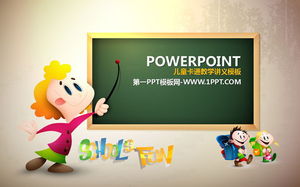 Download de modelo de PPT de desenho animado de ensino de educação infantil bonito
