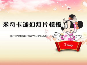 Modello di presentazione di cartoni animati con download di sfondo rosa Topolino