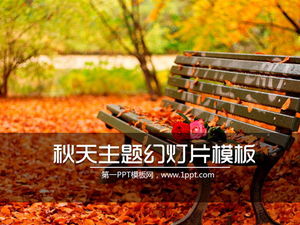 Download del modello di presentazione dell'angolo del parco della panchina delle foglie d'autunno