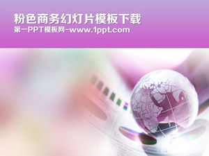 Business slideshow template download with pink globe background