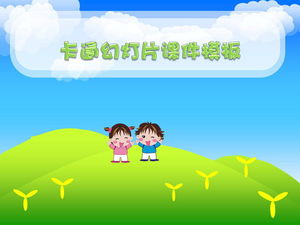 Cartoon slideshow template download with fresh children's background