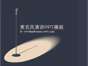Un conjunto de plantilla PPT de micrófono de micrófono de estilo retro