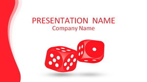 Red Dice Background Entertainment PowerPoint Template Download