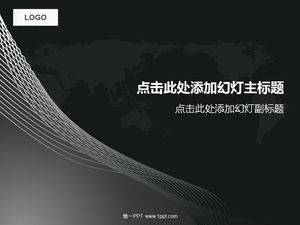 Business slideshow template with lines and world map background