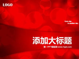 Red romantic love PPT template download