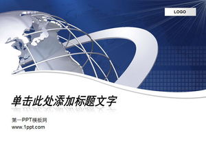 Download del modello di presentazione aziendale con sfondo blu del globo