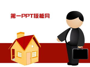 Download de modelo de PPT de casa de desenho animado com fundo de vilão