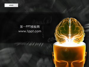 Download del modello PPT di arte astratta del fondo di ricarica del cervello