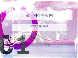 Descarga de plantilla PPT de arte de moda púrpura