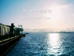 Blauer Hafen Hintergrund PPT-Vorlage herunterladen