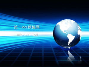 地球背景商务PPT模板下载