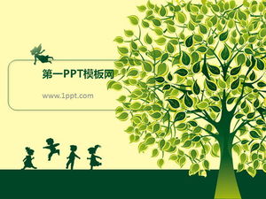 Arte da infância sob a árvore PPT download do modelo