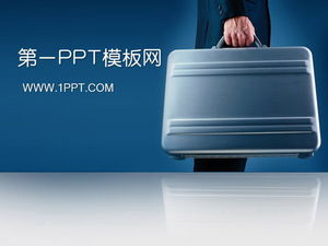 Business luggage background PPT template download