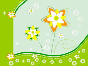 Grüne Cartoon-Blumen-Hintergrund-Slideshow-Vorlage herunterladen