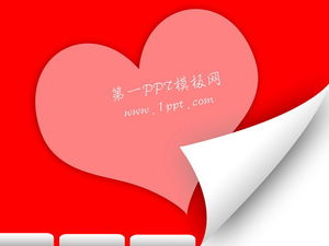 Red love background love PPT template download