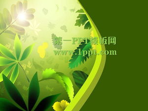 Leaves background fresh art PPT template download