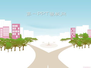 Download del modello PPT del fondo della città del fumetto