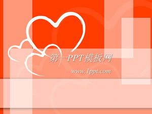 Kalp şeklinde arka plan kırmızı aşk PPT şablonu
