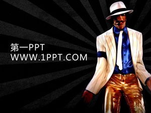 Schwarzer Hintergrund Michael Jackson PPT-Vorlage herunterladen