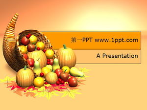 Cartoon fruits and vegetables PPT template download