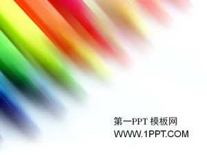Modelo de PPT de design de arte de fundo de listras coloridas
