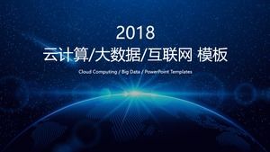 Plantilla PPT de Internet de big data de computación en la nube dinámica azul