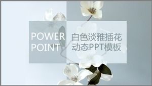 Șablon PPT dinamic aranjament floral elegant alb